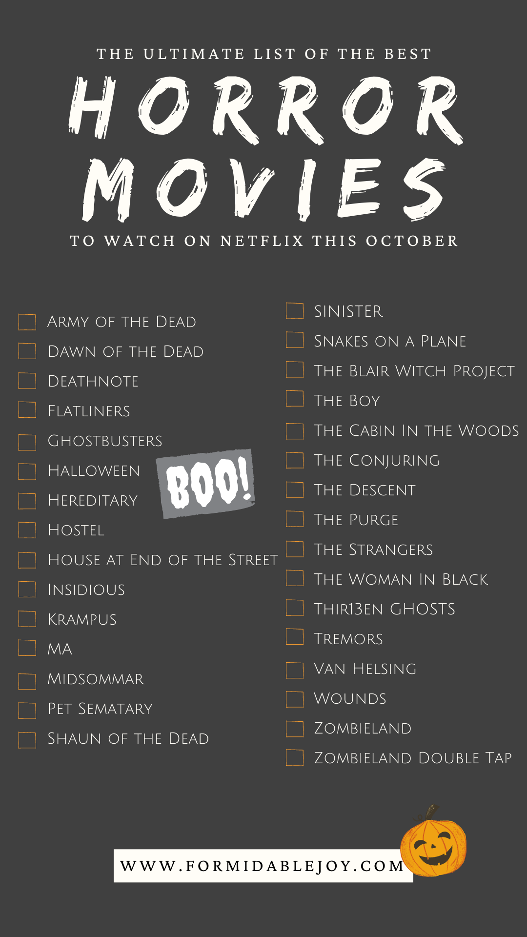 horror movies for october