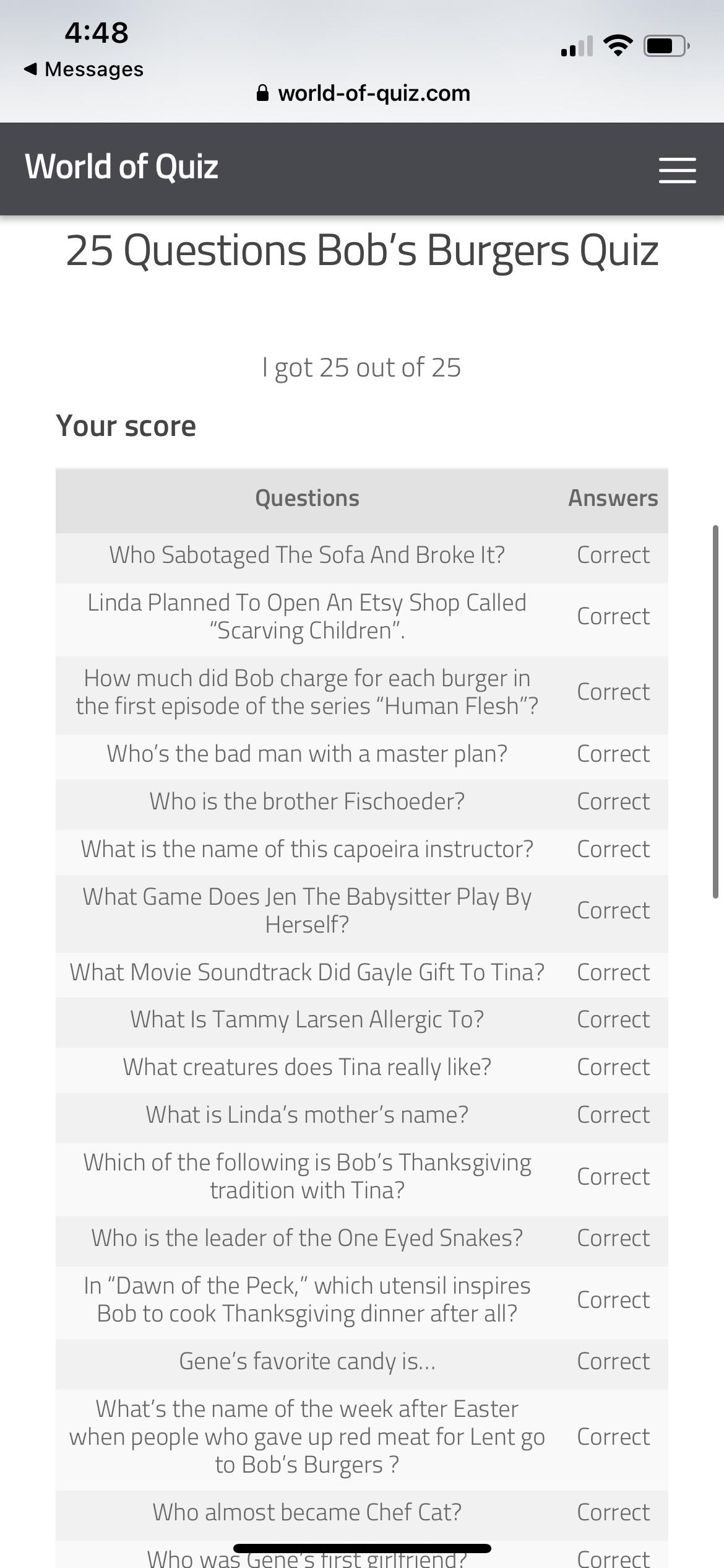 bobs burger quiz