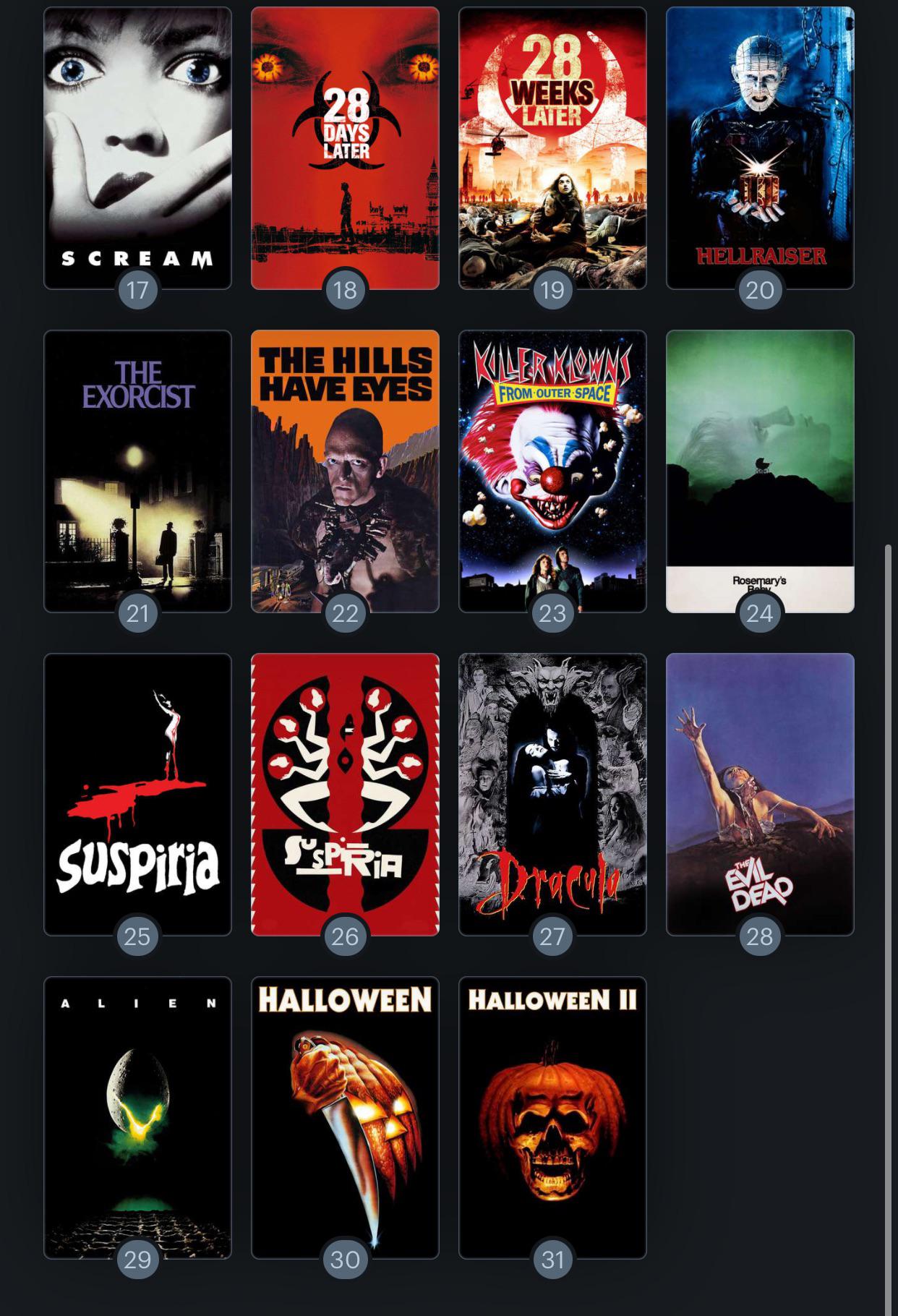 horror movies for october