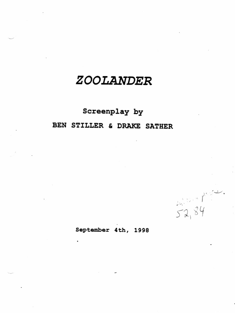 Zoolander Movie Script PDF: Get the Full Script Online Now