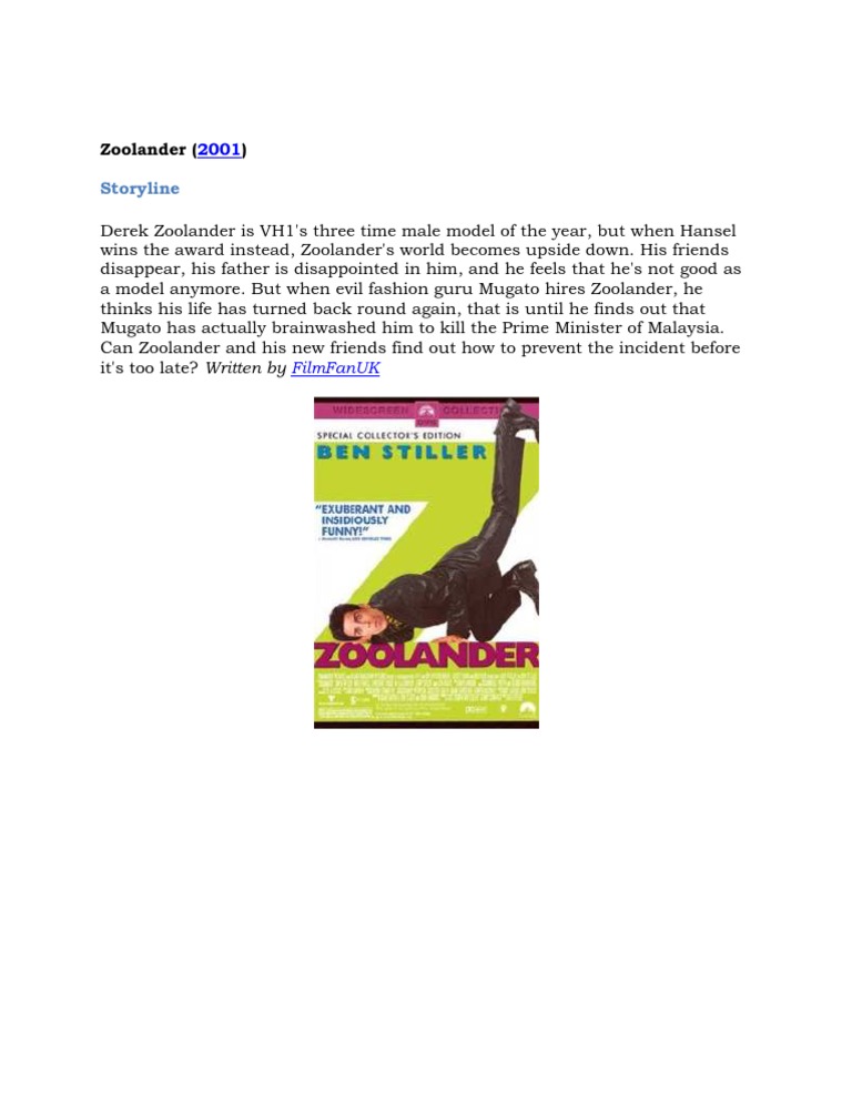 Zoolander Movie Script PDF: Get the Full Script Online Now